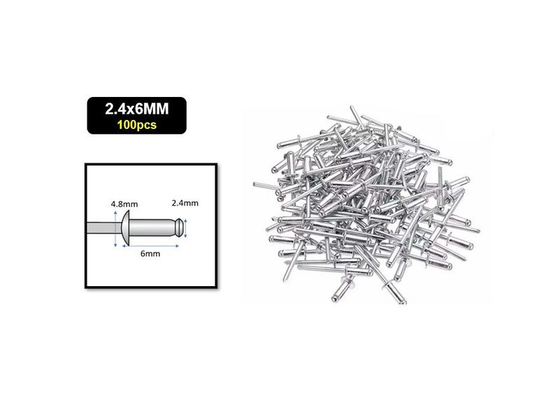 PTN 100pcs 2.4x6mm Aluminum Blind Rivets Pop Rivets Core Pulling Rivets Grip Carousel 1