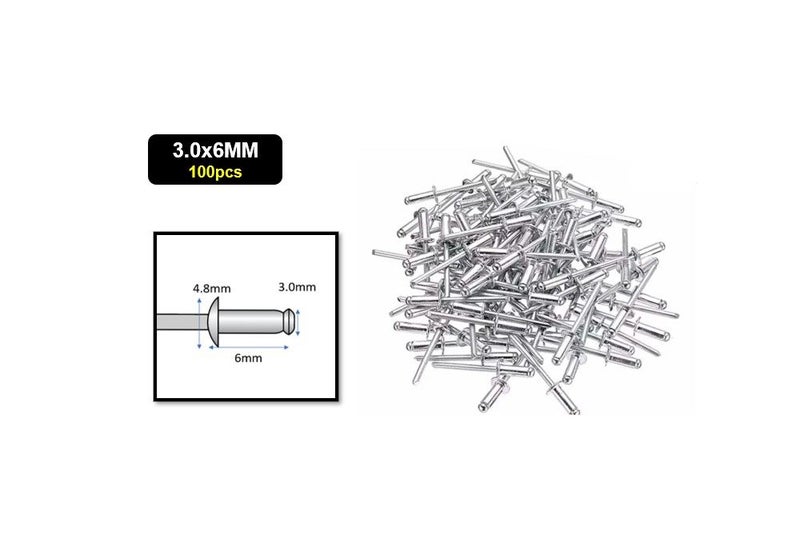 PTN 100pcs 3.0x6mm Aluminum Blind Rivets Pop Rivets Core Pulling Rivets Grip Carousel 1