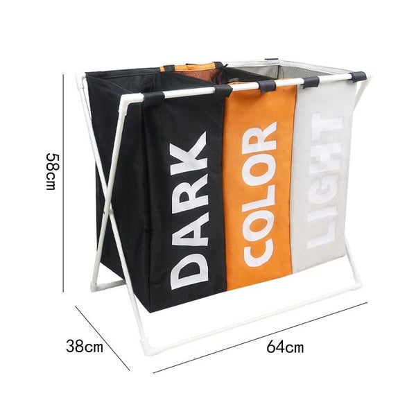 180L 3-Section Laundry Basket Hamper Carousel 2