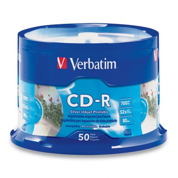 Verbatim Cd R 700 Mb 50Pk White Inkjet 52X Carousel 1