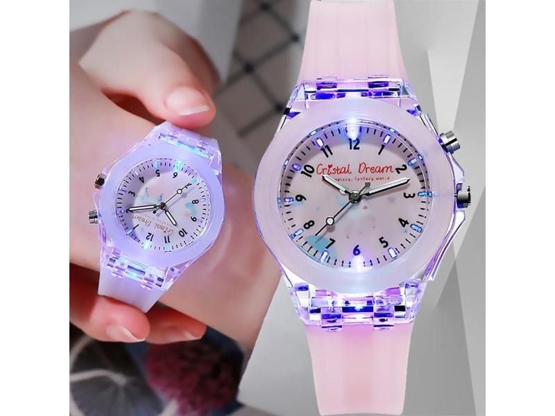 New Sports Kids Watches For Girls Boys Gift Easy Read Silicone Flash Quartz Carousel 2