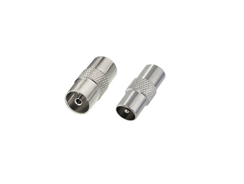 PTN TV Aerial Lead Coupler Male to Female Socket Coaxial Connector Adapter rf Carousel 1