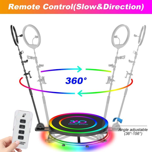 360 Photo Booth Machine for Parties,360 Slow Motion Photo Booth 3-4 People Stand Carousel 2