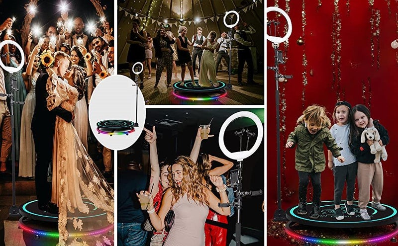 360 Photo Booth Machine with Software for Parties with Ring Light Camera Booth Carousel 2