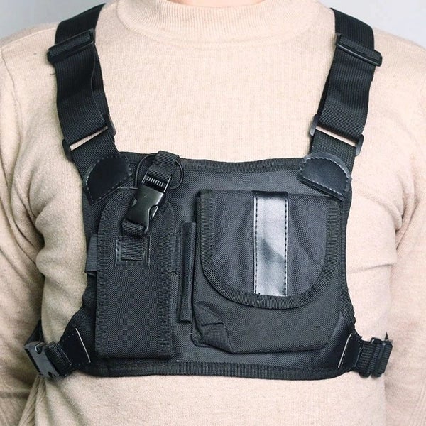 Chest Pack 2 Pocket Nylon for Walkie Talkies Carousel 1