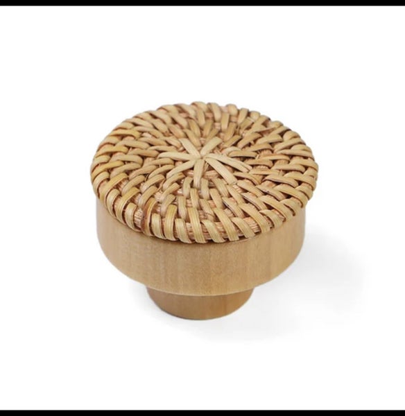 Boho Rattan wooden knobs, can be used for coat hooks (hook) 40mm knob Carousel 1