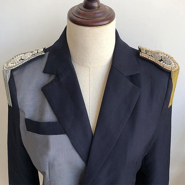 1 Pair Tassel Link Chain Epaulet Shoulder Boards Badge Metal Fringed Epaulettes Carousel 5