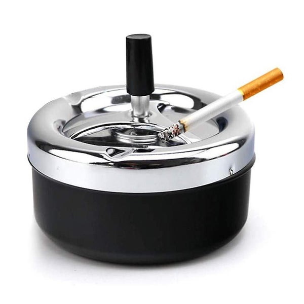 Rotating Ashtray Metal Rotary Chrome Easy To Clean Diameter Home Desktop Decor Carousel 1