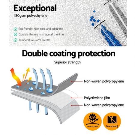 Instahut 3.6x6m Tarp Camping Tarps Poly Tarpaulin Heavy Duty Cover 180gsm Silver Carousel 7