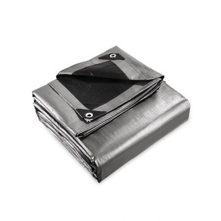 Instahut 3.6x4.8m Tarp Camping Tarps Poly Tarpaulin Heavy Duty Cover 180gsm Silv Carousel 2