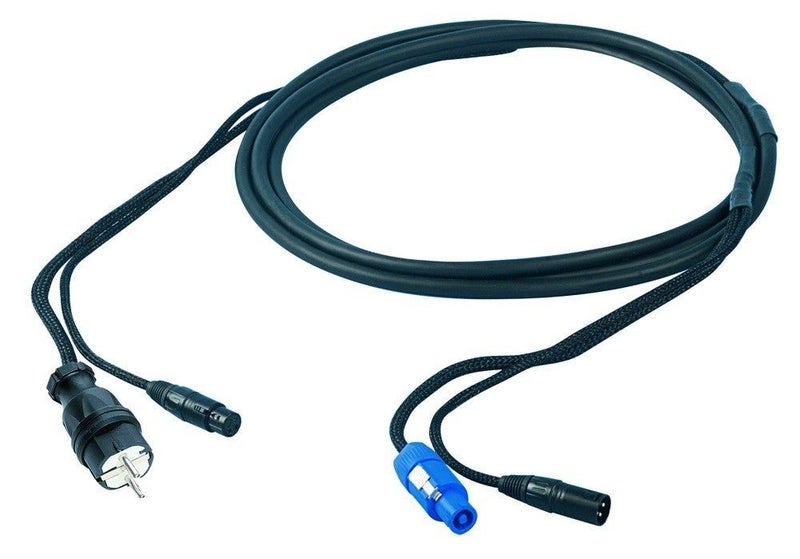 Proel 10A Mains Lead+Signal PCON+MXLR > TAPON+FXLR 20m Carousel 1