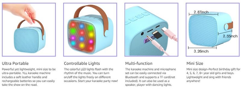 Portable Bluetooth Speaker with Wireless Microphone Carousel 2