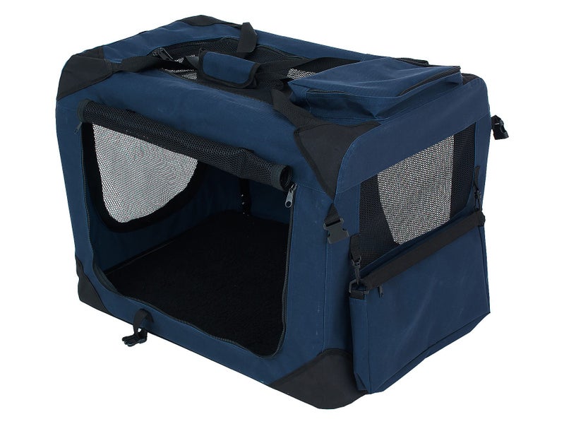 Pet Crate Carrier Cage Folding BLUE XL 700mmL x 500mmW x 500mmH Carousel 1