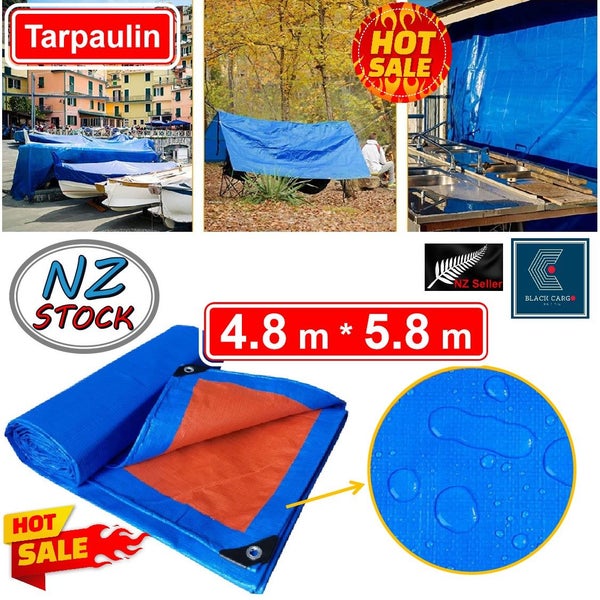 Tarp Tarpaulin Tarps 4.8m x 5.8m Heavy Duty *Local Clearance* Carousel 1