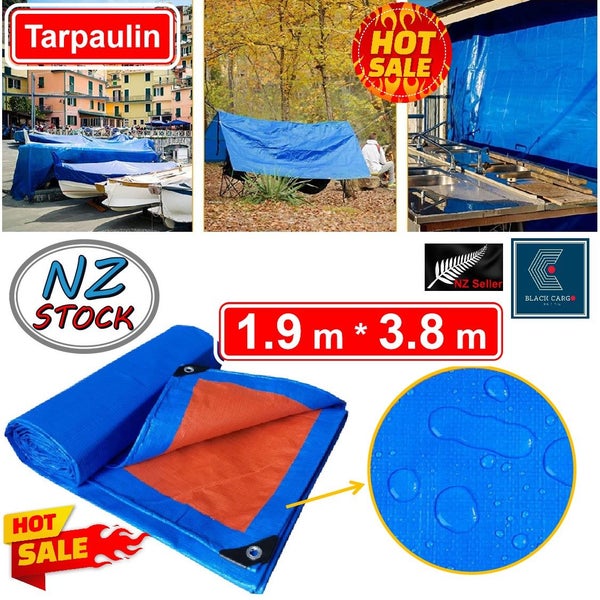 Tarp Tarpaulin Tarps 1.9m x 3.8m Heavy Duty *Local Clearance* Carousel 1