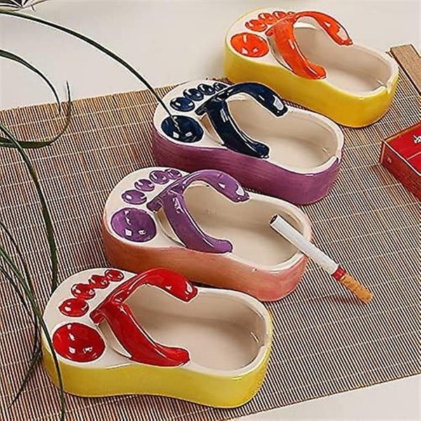 Ceramic Slippers Ashtray Flip-flops Ornaments Slipper French Fries Plates Carousel 2