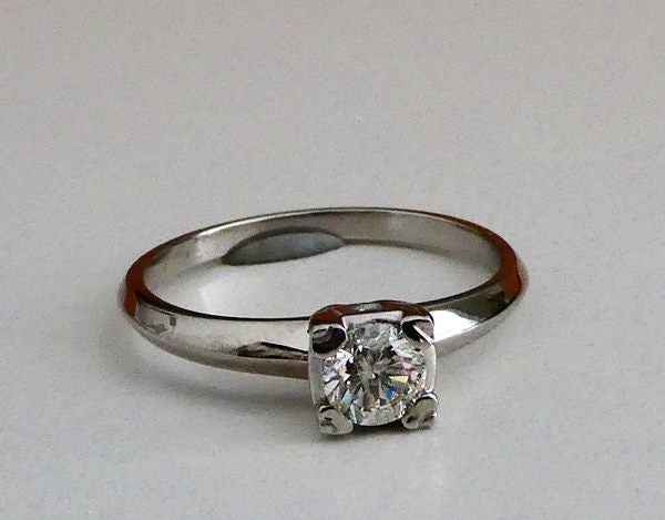 0.39CT CERTFIED 100% NATURAL SOLITAIRE ROUND DIAMOND SOLID PLATINUM RING 3.80gr Carousel 1