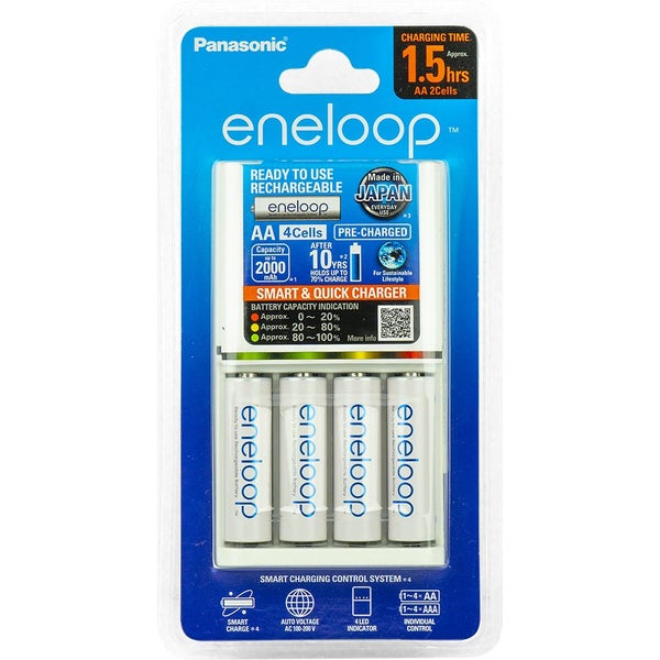 Panasonic 220-240V Smart & Quick Charger W/4 x Aa Carousel 1