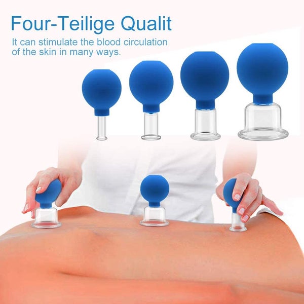 4 Cups Silicone Vacuum Cupping Body Massage Therapy Healthy Suction Carousel 1