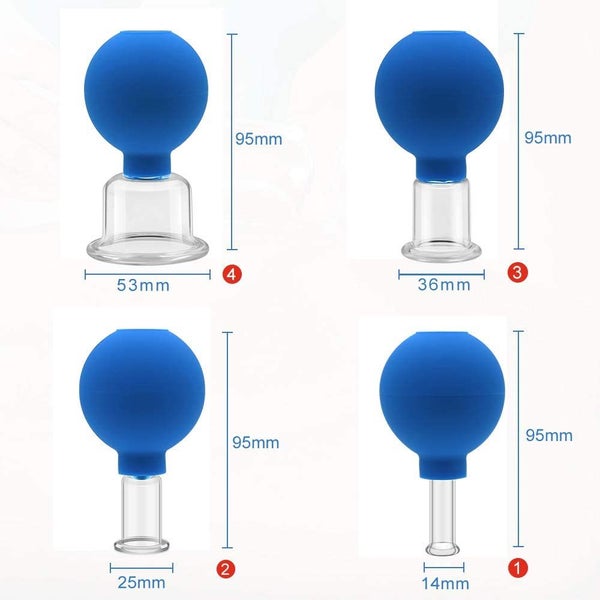 4 Cups Silicone Vacuum Cupping Body Massage Therapy Healthy Suction Carousel 6