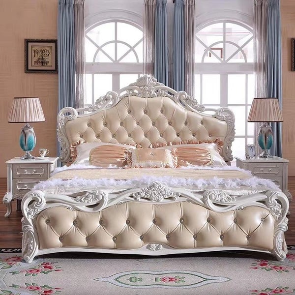 X01 European Luxurious Cream White/Cham 7pieces queen size bedroom set Carousel 2