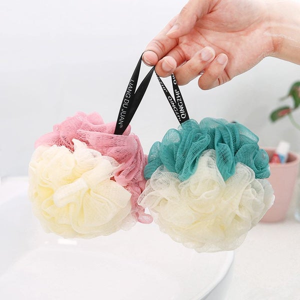NEW 3Pcs Bath Puff Mesh Sponge Shower Spa Exfoliating Scrub NEW Carousel 2