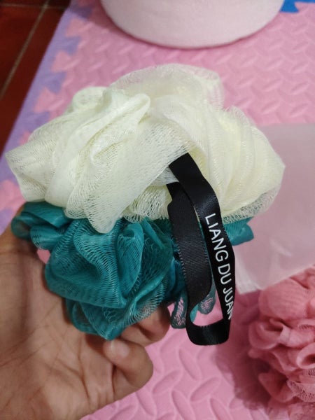 NEW 3Pcs Bath Puff Mesh Sponge Shower Spa Exfoliating Scrub NEW Carousel 6