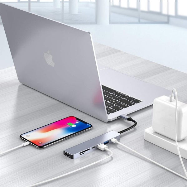 NEW 7 In 1 Hub Adapter Docking Station 4K TYPE-C Dongle To Multiport Adapter Carousel 5