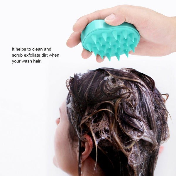 Silicone Scalp shampoo Shower Washing Hair Massage Massager Brush Comb Carousel 7