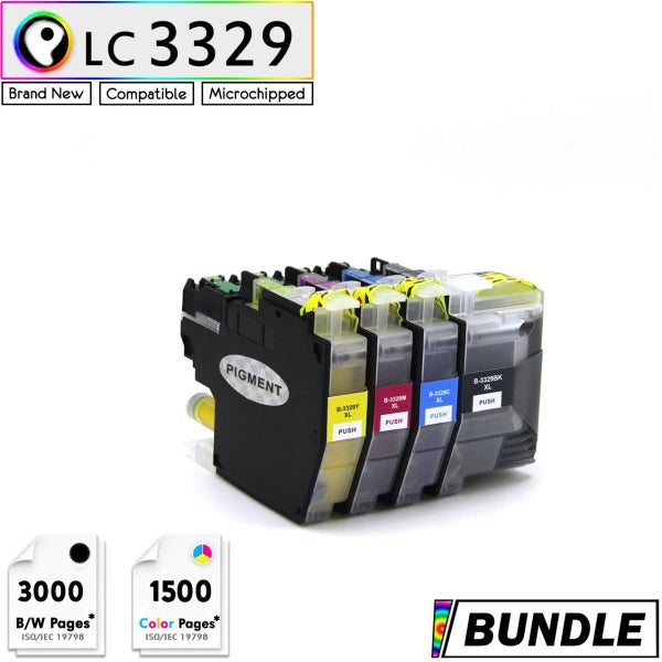 Premium compatible Brother LC3329XL High Capacity ink cartridge value pack Carousel 1