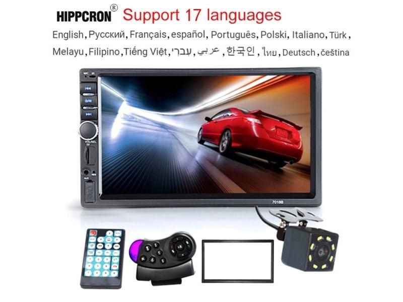 Hippcron Car Radio HD 7" Touch Screen Stereo Bluetooth 12V 2 Din FM ISO Power Carousel 2