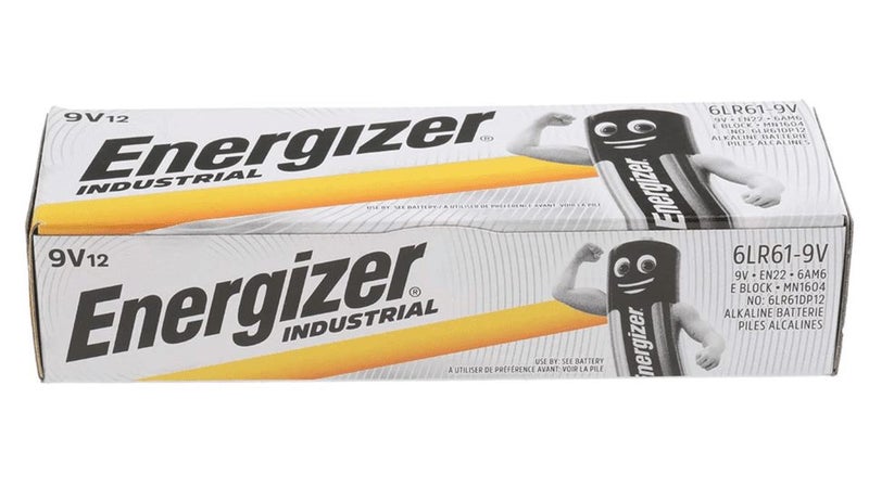 9V Energizer Battery Industrial Pack of 12, 9 V, PP3, Alkaline Carousel 2