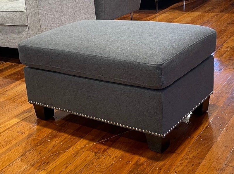 Rhea Ottoman in dark grey fabric Carousel 2