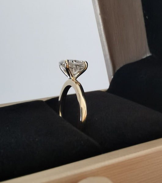 1ct Moissanite Oval Diamond Solitaire Ring Solid 14K YELLOW GOLD AU585 Stamped63003374026243113