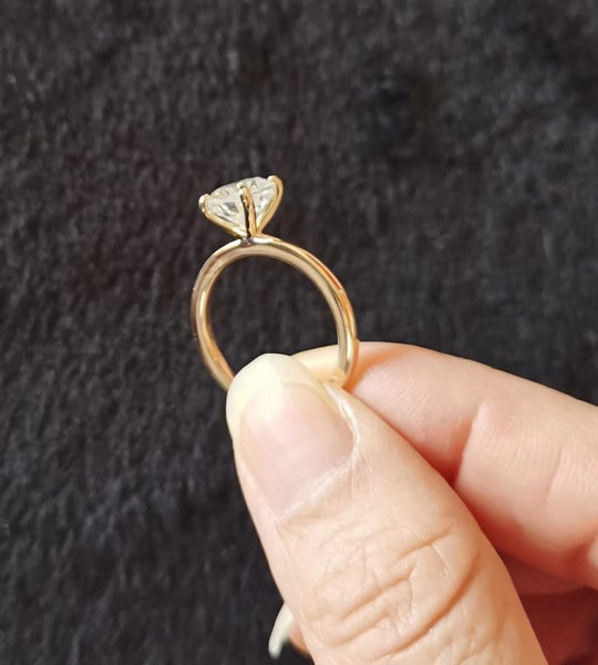 1ct Moissanite Oval Diamond Solitaire Ring Solid 14K YELLOW GOLD AU585 Stamped63003374026243111