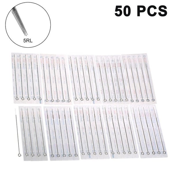 50PCS Tattoo Needles Disposable Sterilized Stainless Steel 5RL/7RL/9RL Needles Carousel 2