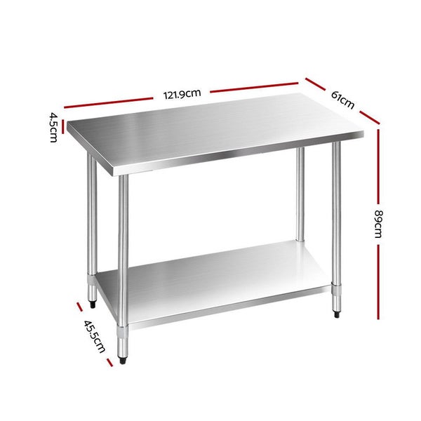 Cefito 610 X 1219Mm Commercial Stainless Steel Kitchen Bench Kitchen Benchtops Carousel 2