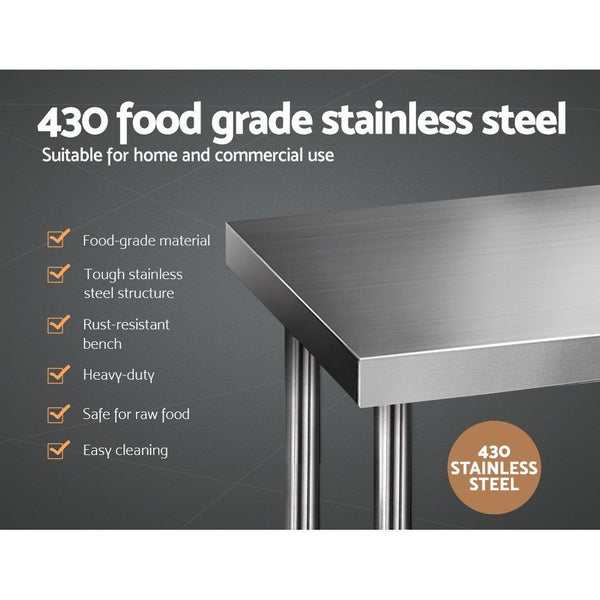 Cefito 610 X 610M Commercial Stainless Steel Kitchen Bench Kitchen Benchtops Carousel 2