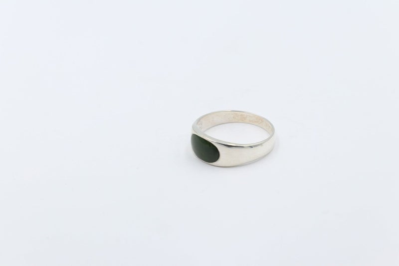 Stg Silver Ring with Greenstone Carousel 2