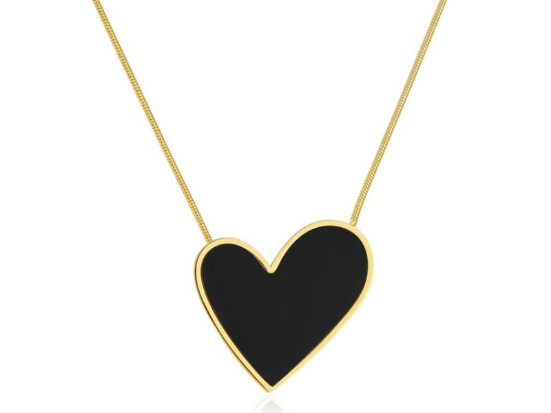 Black Heart Pendant Stainless Steel Gold-plated Necklace For Women Carousel 1