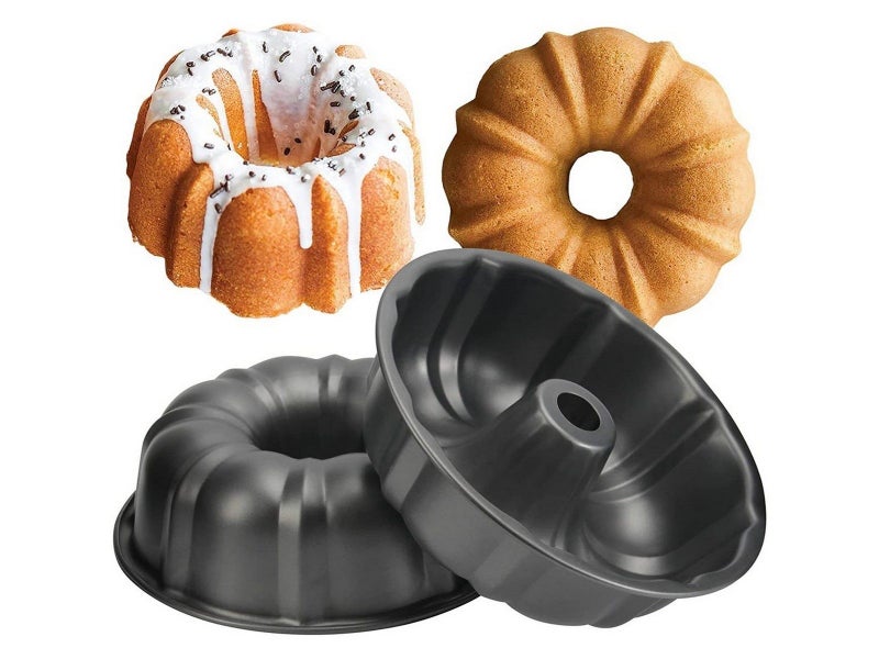 1 X Nonstick Bundt Cake Pan Cake Molds Carbon Steel Fluted Tube Cake Pans Black Carousel 1