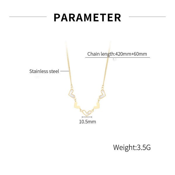 Necklace Heart Pendant Stainless Steel Yellow Gold-plated Necklace For Women Carousel 2