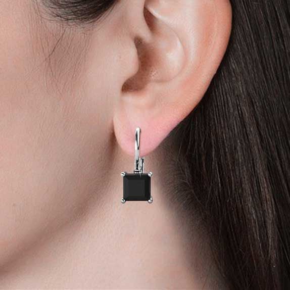 18K White Gold Leverback Crystal Earrings "Tipene" (Crystal) Carousel 4