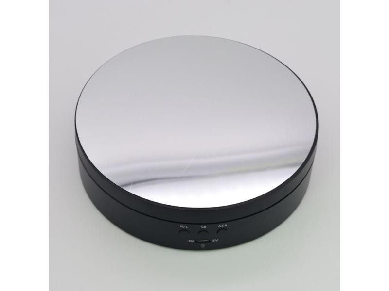 3 Speeds Electric Jewelry Holder Mirror Turntable Battery USB Power Carousel 2