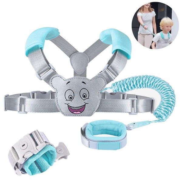 2in1 Backpack Harness Kid Anti Lost Wrist Cuff With Lock Link Safety Strap Rope Carousel 1