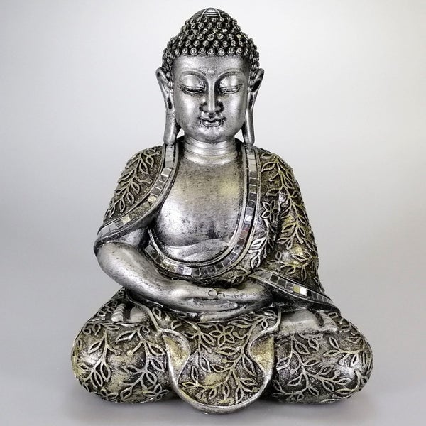 Sitting Buddha - Painted Silver Carousel 1