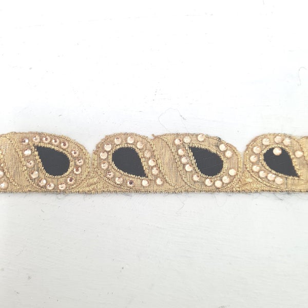 Black and Gold Rhinestone Trim Carousel 1