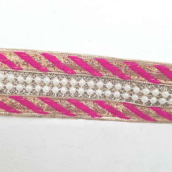 Pink and Gold Pearl Trim Carousel 1