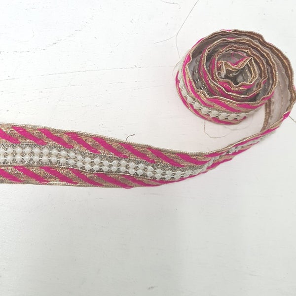 Pink and Gold Pearl Trim Carousel 2