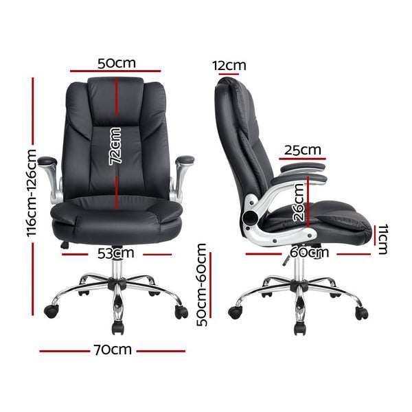 Artiss Kea Executive Office Chair Leather Black Office Chairs Carousel 2
